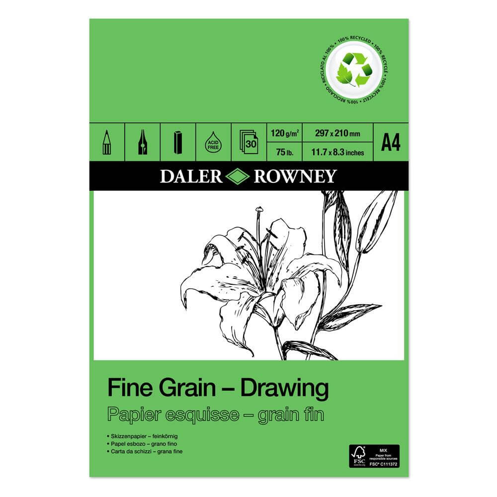 Daler Rowney Fine Grain Eco Drawing Pad A3, A4, A5